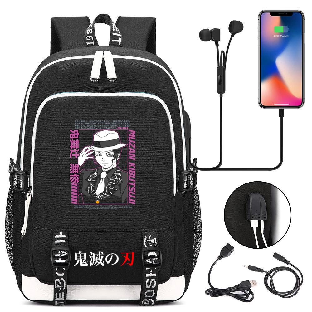New Student Backpack Multifunctional USB Large Capacity Travel Bag Ghost Destroy Peripheral Printing Trend