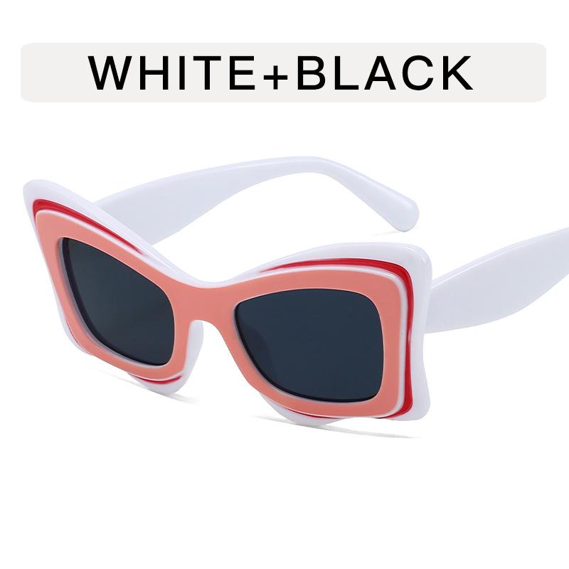 European American Style Sun Glasses for Women Cat Eye Patchwork Color Men Sunglasses Stage Performance Female Sun Glass