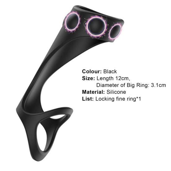 Penis Corrector Skin-friendly Safe Silicone Delay Ejaculation Lock Double Ring for Male