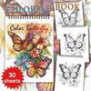 30 Sheets Adult Spiral Colouring Book, 11.2x 8.3 Inches 100gsm Thick Paper, Perfect for Back To School Gifts, Halloween Gifts