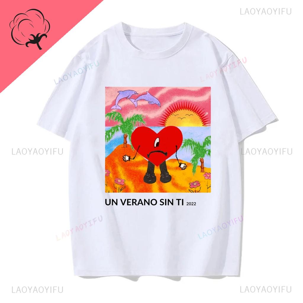 Un Verano Sin Ti Bad Bunny Tu No Eresyythkg Printed Pure Breathable and Summer Shortsleev Casual Oneck Comfortable Men Tshirt
