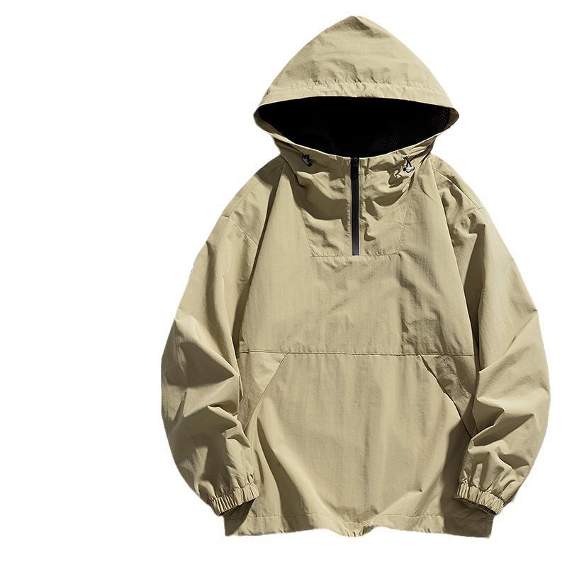 2025 Herbst und Winter Neue Herren Windjacke Hoodie Modischer Casual Sports Style Halbreißverschluss Kapuzenmantel