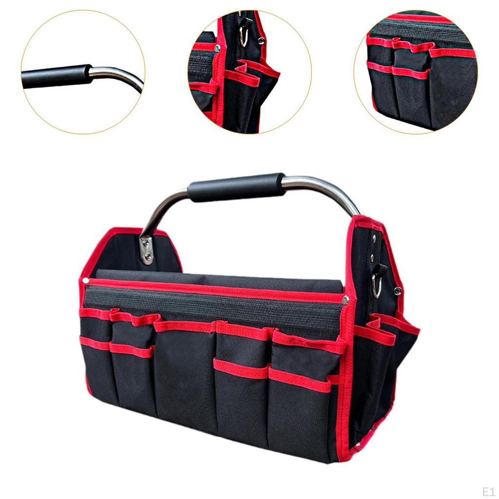 16 Inch Foldable Tool Storage Bag Oxford Cloth Tote Adjustable Shoulder Strap for Carpenter