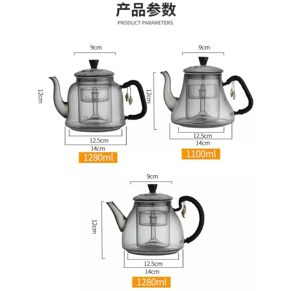 Czajnik ze szkła borokrzemianowego, gruby i odporny na ciepło, o dużej pojemności, elektryczny ceramiczny piecyk do gotowania herbaty, zaparzacz do herbaty