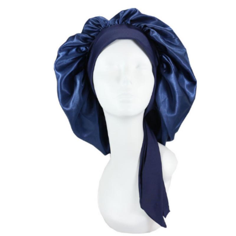 New Silky Bonnet For Sleeping Women Satin Bonnet Hair Bonnet Night Sleep Cap Scarf Wrap For Curly Hair Tie Band For CurlyHat