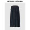 UR 2026 Women's Elegant Drawstring Pleated Patchwork Skirt