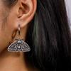 Gothic Silver Luna Moth Moon-shaped Earrings