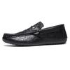 Fashion Mens Leather Shoes Round Toe Flat Black Male Casual Shoe Legitimate Designer in Promotion New Footwear Offer Social Trend