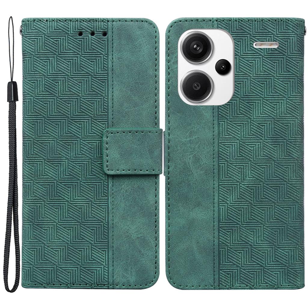 For Xiaomi Redmi Note 13 Pro+ 5G Wallet Case Geometry Pattern PU Leather Phone Cover