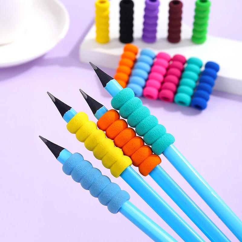 12pcs Random Color Cute Soft Cushioning Foam Pencil Case Portable Touch Pen Handle Case Anti Slip Anti Scratch Protective Case