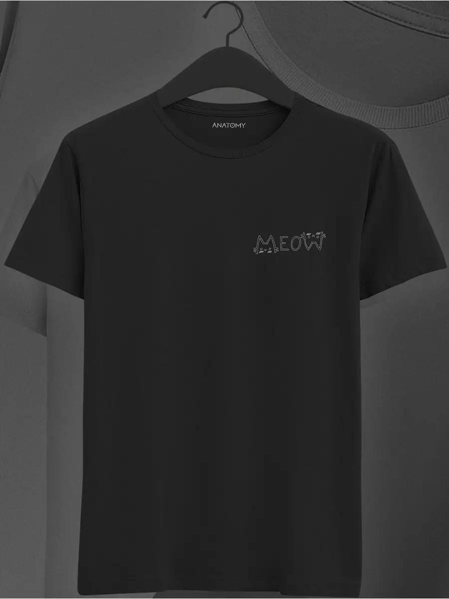 Black cotton T-shirt with letter print S
