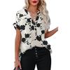 Women's Fashion Oversized White 3D Flower Print T-Shirt Summer Blouse Tee Female Tops Clothing