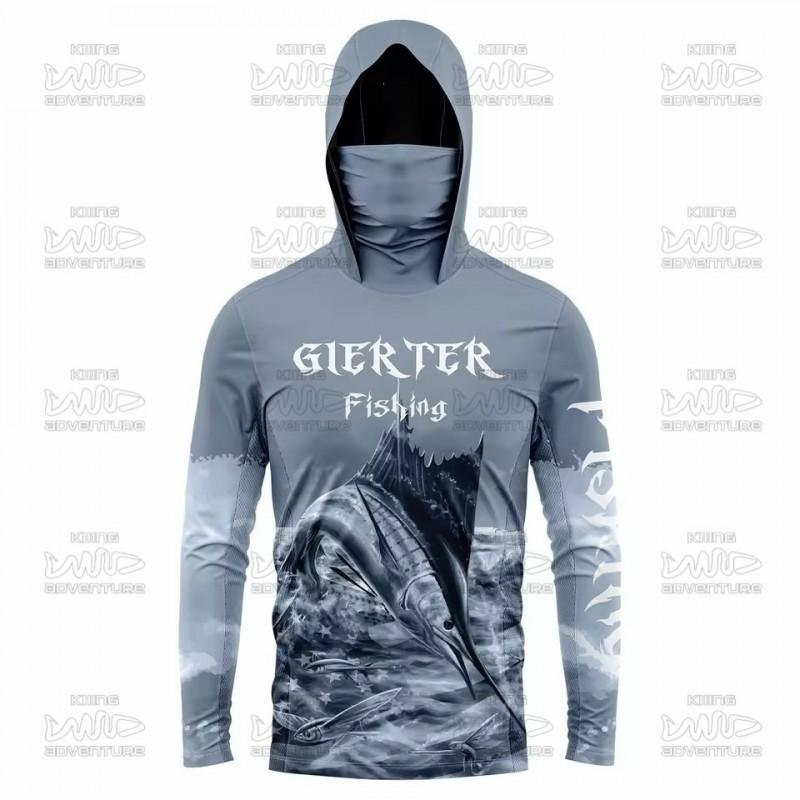 UV Protection Fishing Hoodie Quick Dry Breathable Long Sleeve Lightweight Outdoor Sport Shirt Men