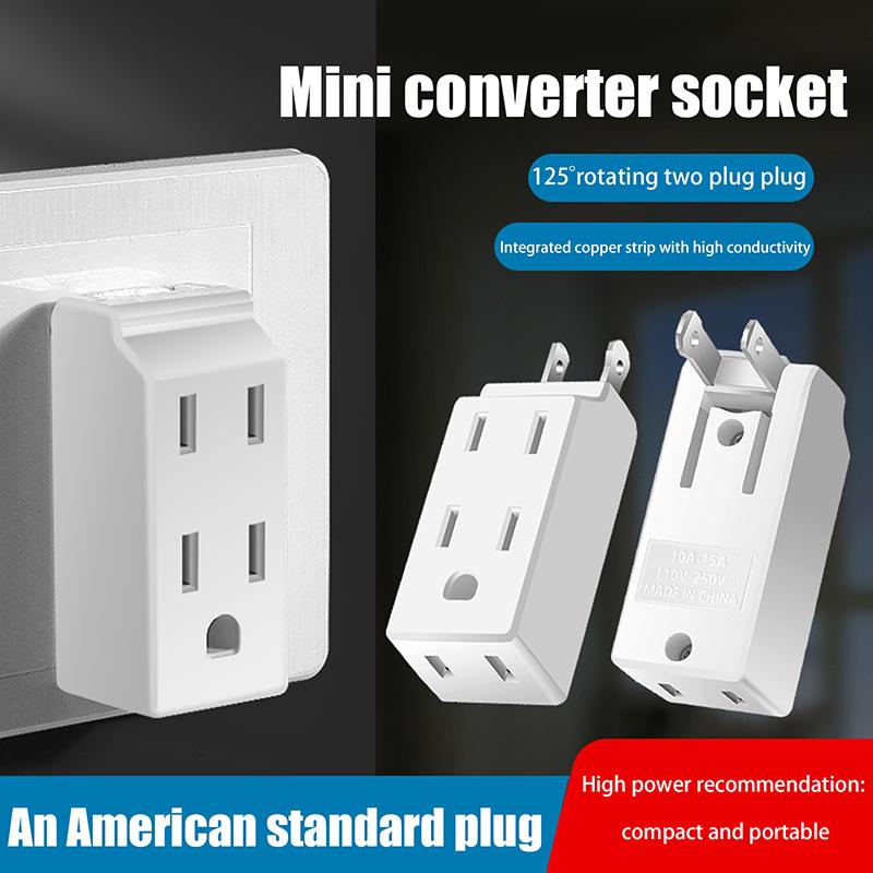3 In 1 Wall Outlet Extension Us Electrical Socket 125 Degree Plug Adapter Mexico Canada Travel Aadapter Portable Power Converter