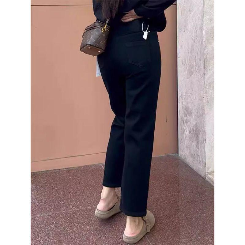 Women's Black High-Waist Slim Fit Stretch Denim Jeans - Petite, Plus Size, Spring/Autumn 2026