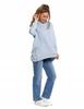 Women's Sweatshirt with Hood Cotton Fashionable Oversize Soft MORAJ S BLUE