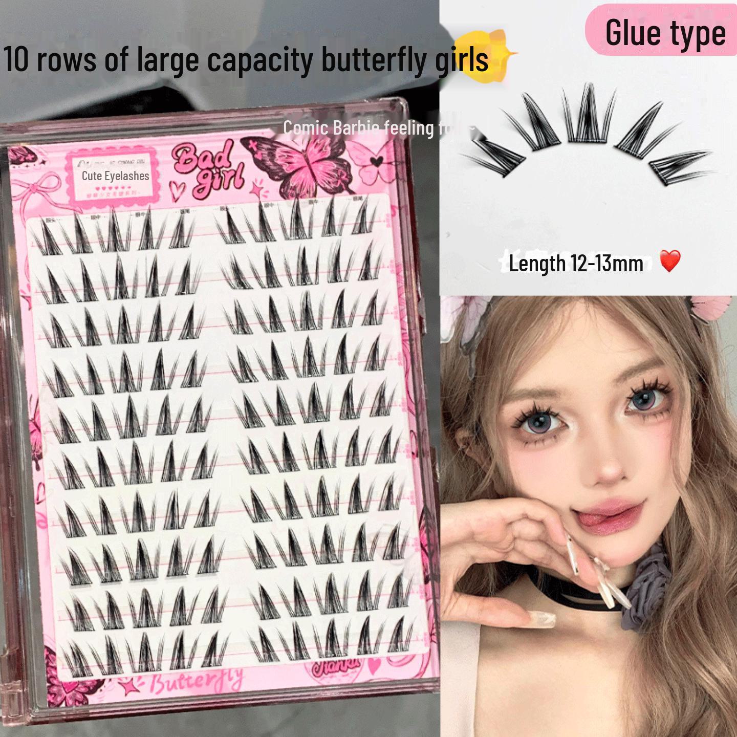 

Натуральные ресницы Butterfly Girl без клея - Густой, фотогеничный стиль для азиатских горячих девушек