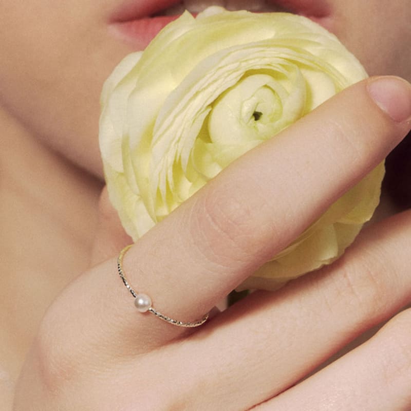 JUDY AND PAUL [925 Silver] Diana Twisted Daily Pearl Ring