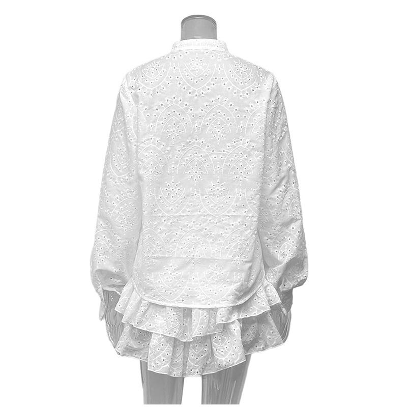 Damen Jacquard Hemd Shorts Set Knopfloch Einfarbiges Set Bedruckt Lässiger Fortgeschrittener Stil Frühling Sommer Neu Damen Langarm Set