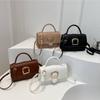 Trendy Pu Leather Small Square Bag Summer Fashionable Crossbody Handbag