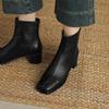 Krazing Pot Sheepskin Autumn Winter Shoes Thick Heels Size 42 Square Toe Zipper Vintage Ankle Boots