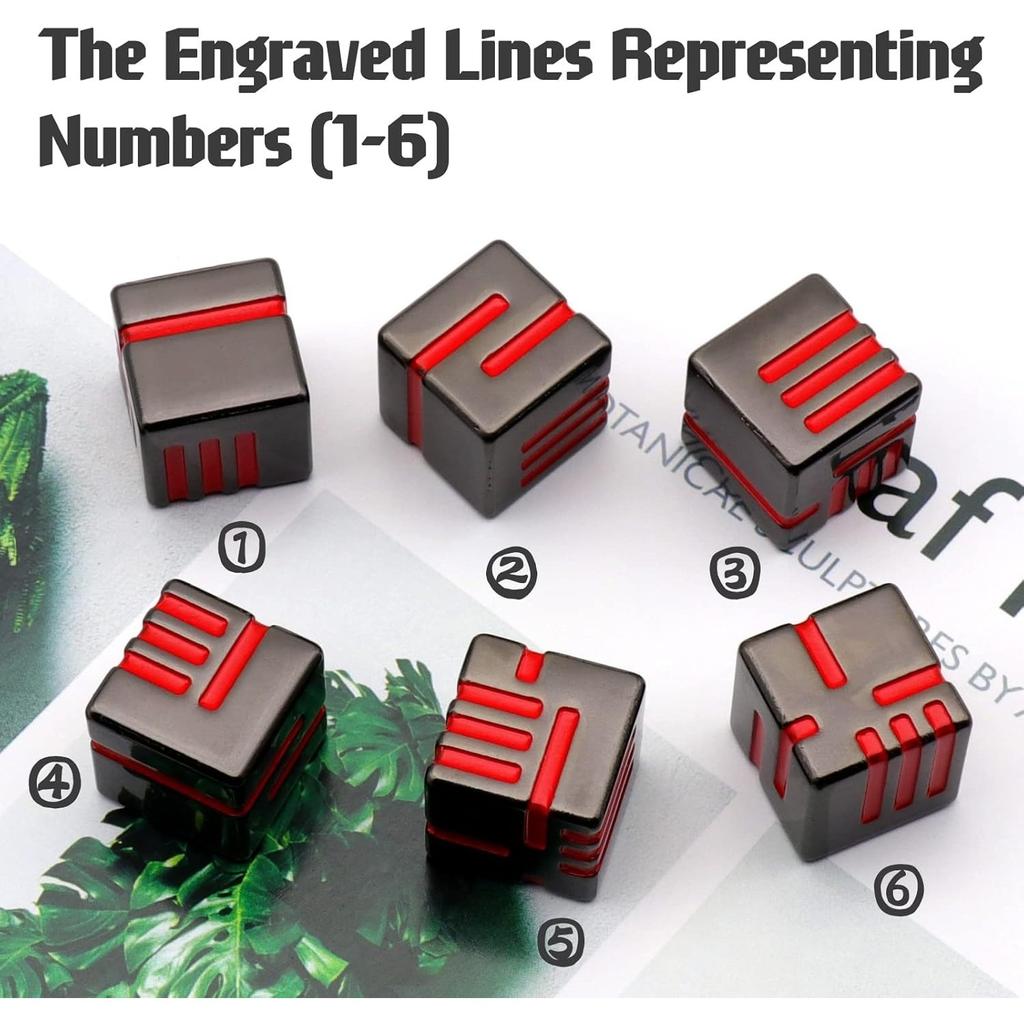 D6 Metal Dice Set, 6 Sided Dice 6 Pieces Solid Metal Game Dice for DND Role Playing Game RPG Pathfinder Shadowrun Warhammer D&D Accessories Gift