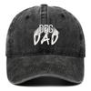 Men's Pure Cotton Distressed Sun Hat with "DOGDADDOGMOM" Embroidery - Large Brim Baseball Cap