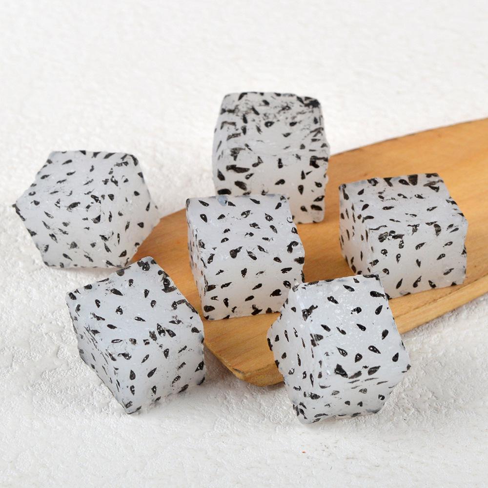 Dragon Fruit, Watermelon & Mango Cubes Model - Cake Decoration & DIY Fruit Salad Toy Accessories.