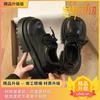Big head lace-up small leather shoes women's 2025 spring new platform versatile British college style retro jk loafer single shoes