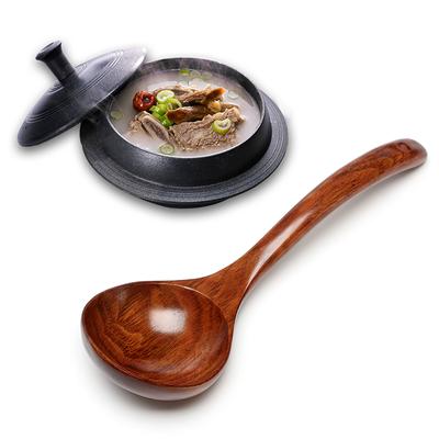 Cucchiai da Zuppa Grandi in Legno Naturale Manico Lungo Cucchiaio da Cucina Legno Cucchiaio per Ramen Riso Mestolo da Zuppa Stoviglie per Ristorazione Utensile da Cucina