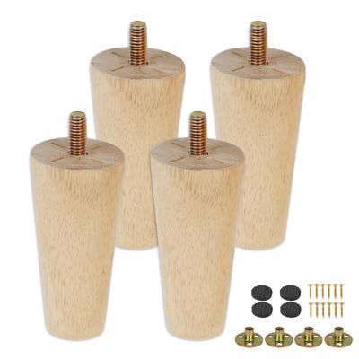 4Set Furniture Legs Wooden Solid Furniture Feet Kit Oblique Straight Table Feet Non-slip Chair Feet Replacement Feet Sloping Hot