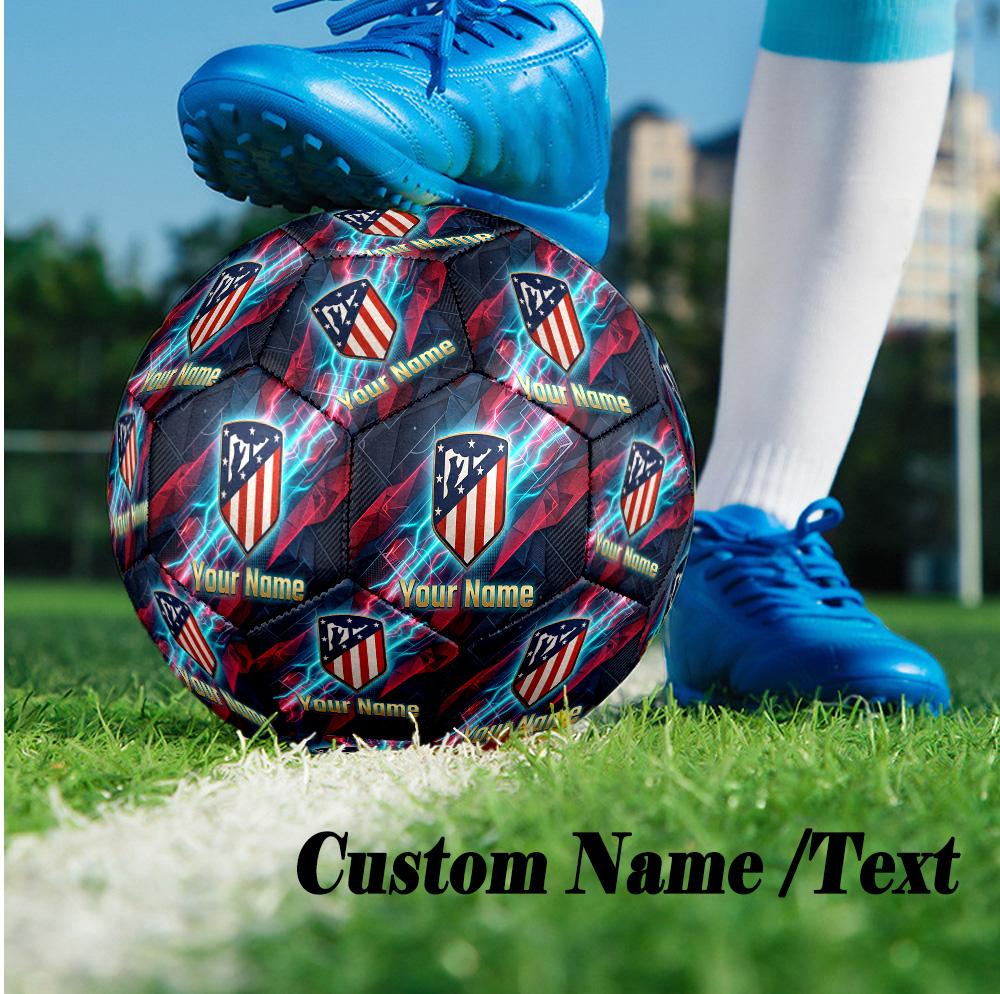 Size 5 Football Custom Name Text, Outdoor Training Soccer BallAtletico Madrid