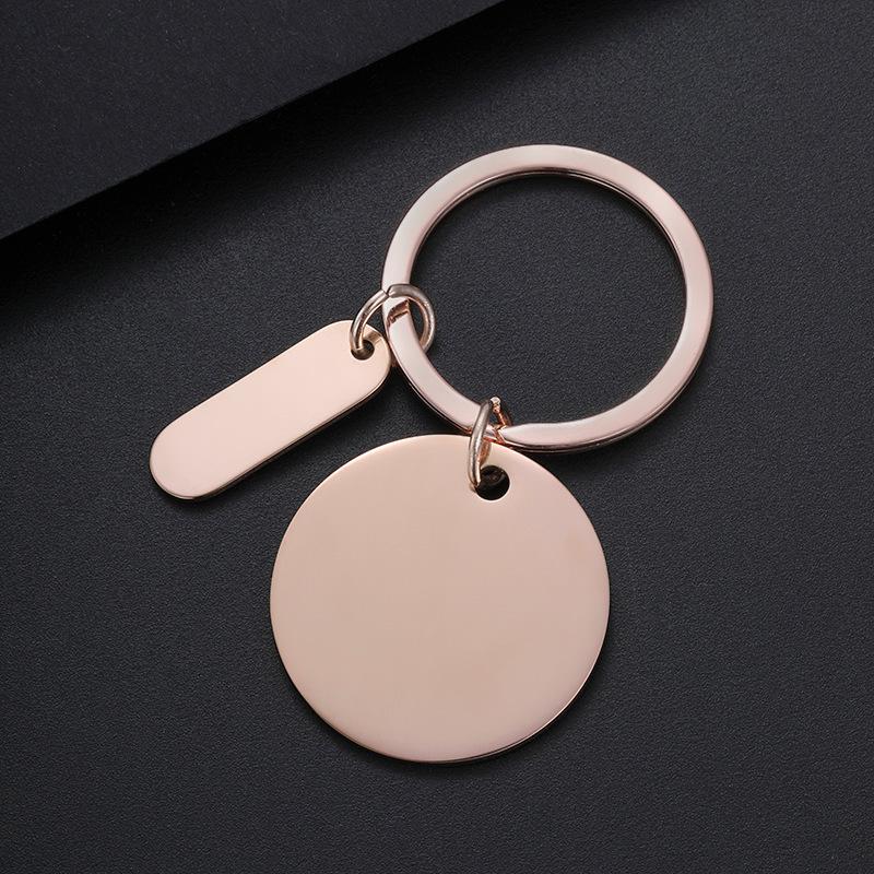 Stainless Steel Round Plate Keychain: Laser-Engraved Festival Gift