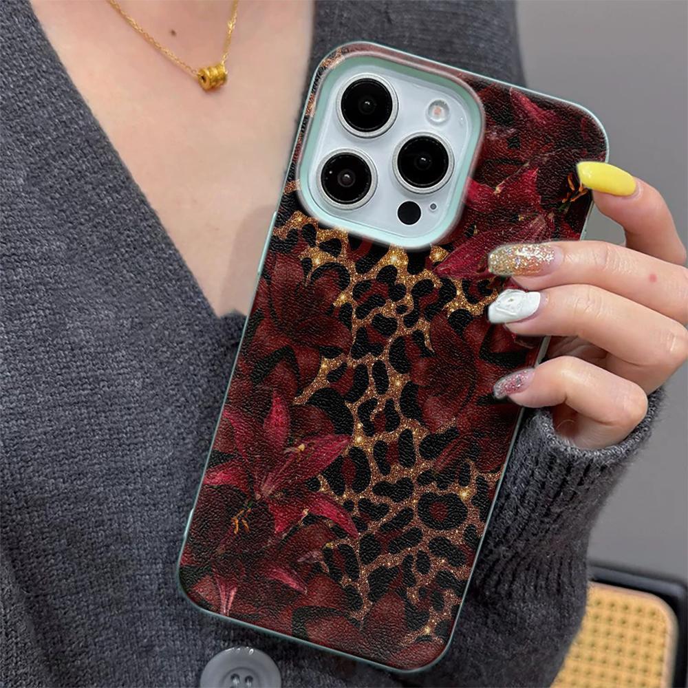 Sexy luipaardprint bloemen Telefoonhoesje Geschikt Voor IPhone 17 Pro Max Air 16 15 Plus 14 13 12 11 Hoesje Cover Voor IPhone 16 Plus