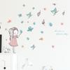 New New Creative Cartoon Flying Butterfly Girl Wall Sticker Children Room Living Room Background Decorat