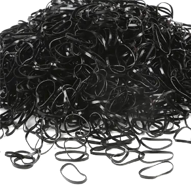 ACURAS Резинки для волос, 1000 шт. в упаковке, Большой объем, Детские нейлоновые эластичные резинки, В милом мешочке (черный)