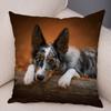 Cute Pet Animal  Cushion Cover Scotland Border Collie Pillowcase for Sofa Car Decor Dog Printed Soft Plush Pillow Case