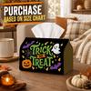 1pc Halloween Pop Art Spooky Magic Tissue Box - Trick Or Treat Text Pumpkin Bat, Durable Napkin Organizer for Car, Kitchen, Dining, Home Decor - Decor