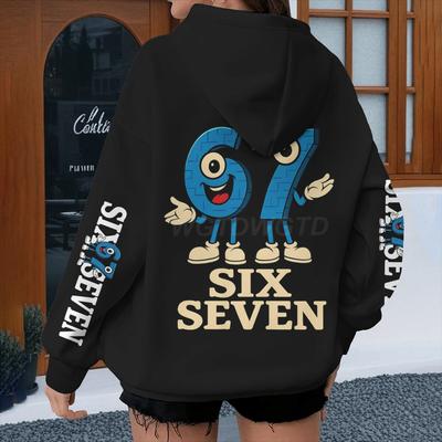 Herren Damen Meme Six Seven Hoodies Vintage Langarm 67 Thema Streetwear Locker Six Seven Lustiger Partner Hoodie