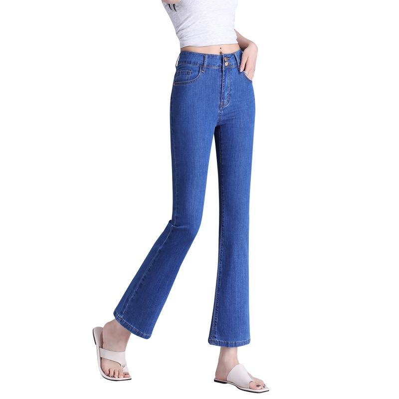 Summer Thin Nine-point Jeans Stretch Slim Slim Slim Eight Flared Pants