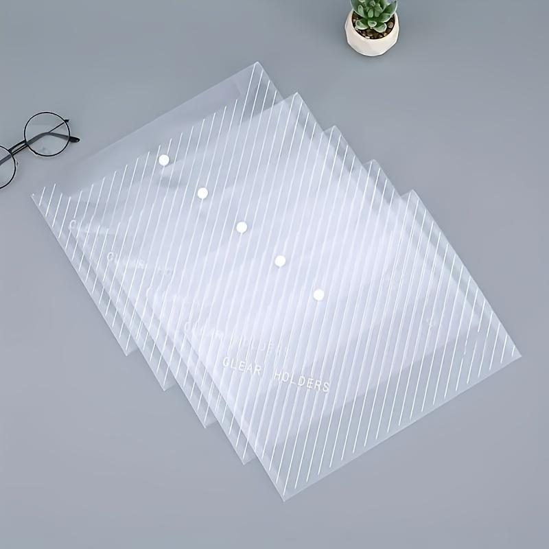 

8pcs 1mm A4 Transparent Colored Plastic Envelope File Bags, Waterproof, Large Capacity Storage - Office Documents And Supplies чистый