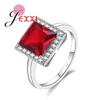 Square Shaped Big CZ Jewelry 925 Sterling Silver Color Color Ring Size 6 7 8 for Fashion Women Popular Engagement Ring Wholesale