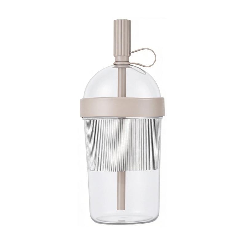 1Pcs Plastic Coffee Cup Cold Drink Tumbler Double Drinking Cup With Lid And Straw For Women Men Travelers Students Home Office