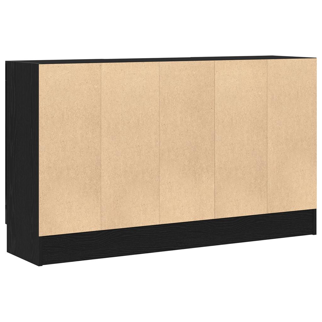 Sideboard Black Oak Look 120 x 30.5 x 70 cm Engineered Wood