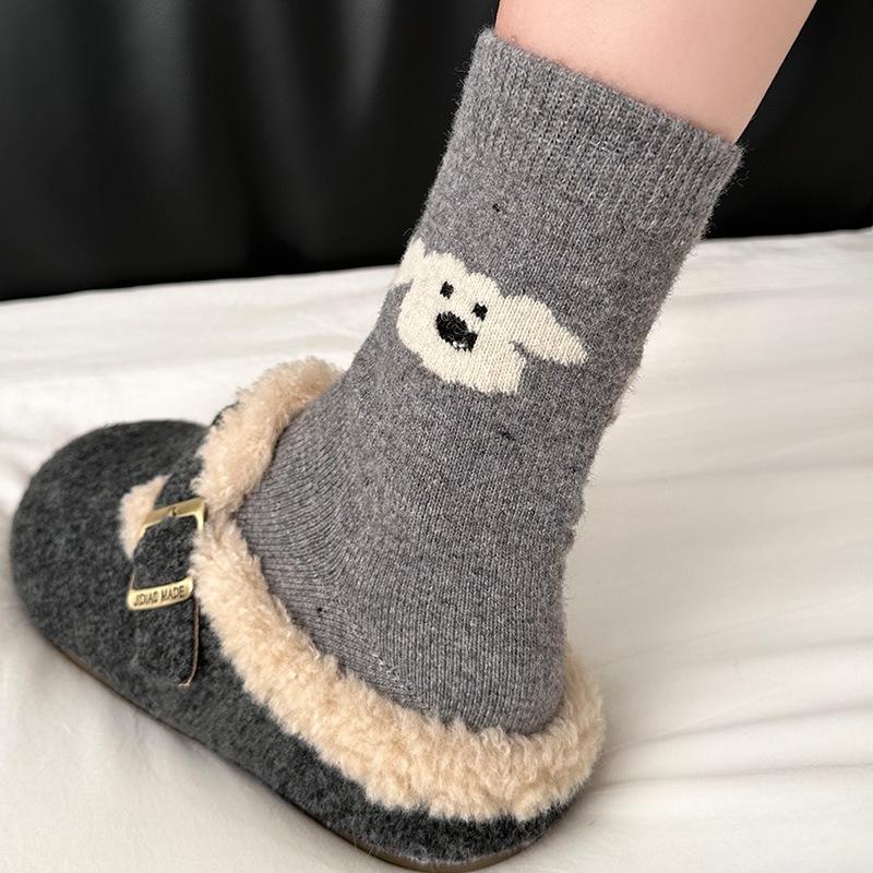 Thick Wool Socks - Children's Warm and Cute Cartoon Pile Socks. Comfortable Elastic Mid-calf Socks.