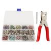 200 Sets Prong Ring Snap Button Kit with Snap Pliers Iron Pole Prevents Rust Iron Snap Fasteners