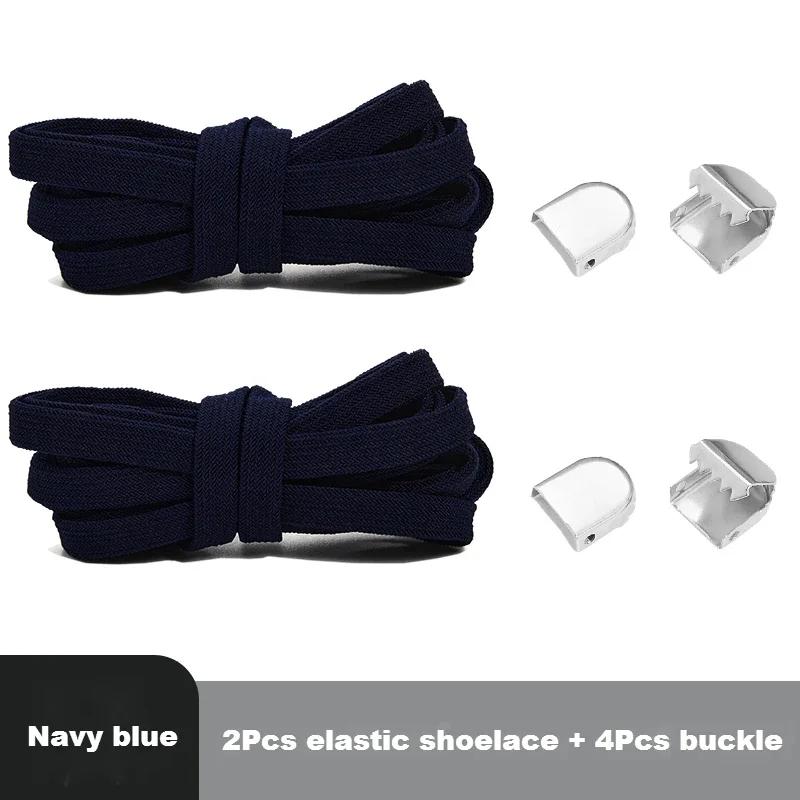 Elastic Laces Sneakers Shoelaces Without Ties End Locks College Style Shoestring Rubber Band for Laces Shoes Accessories 1Piar