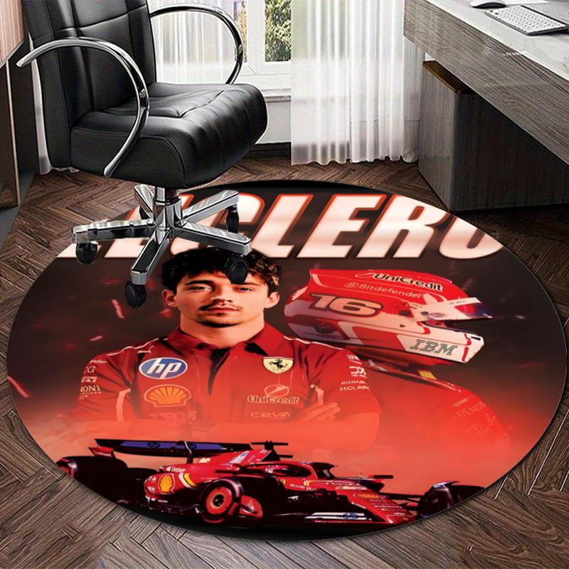 Personalized Charles Leclerc Round Chair Office Rug - Perfect for Mat, Office Chair & More - Ideal Gift for Birthdays and Holidays