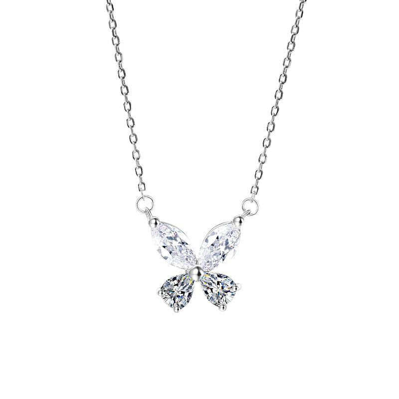Sparkling Butterfly Necklace Femininity Sweet Collarbone Chain Necklace