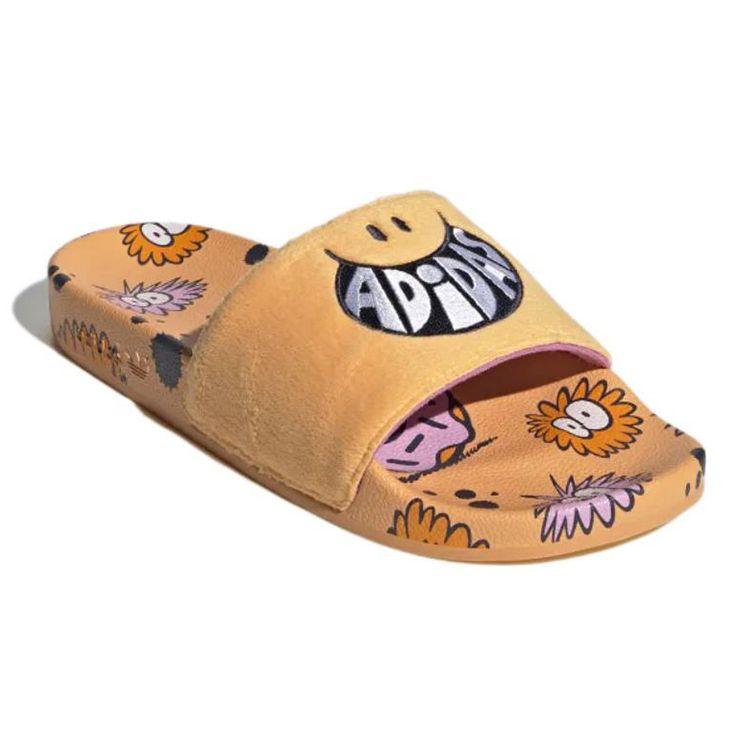 Kevin Lyons x adidas Adilette Slide Monster Pantofi Sport pentru Bărbați Portocaliu Portocaliu-Estompat Alb-Cloud GY5768